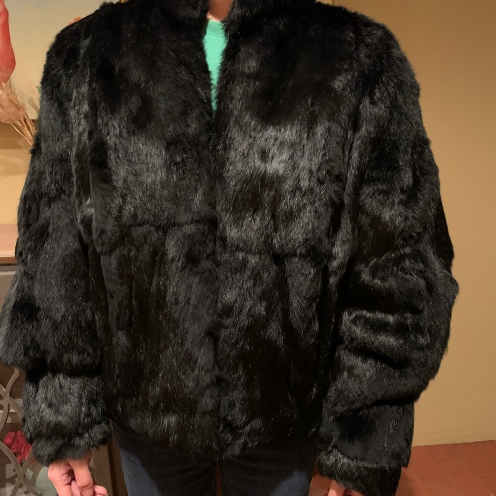 Genuine rabbit fur coat small